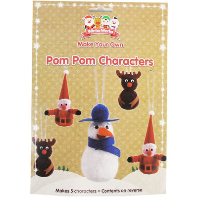 Make Your Own Christmas Pom Pom Characters - 5 Pack image number 1