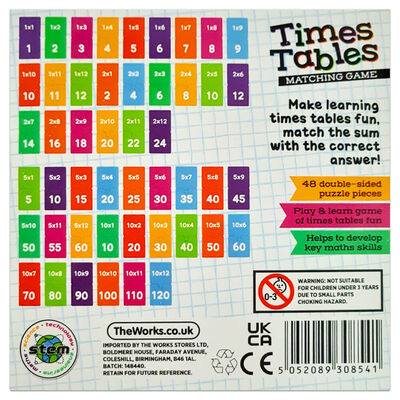 Times Tables Matching Game From 0.50 GBP | The Works