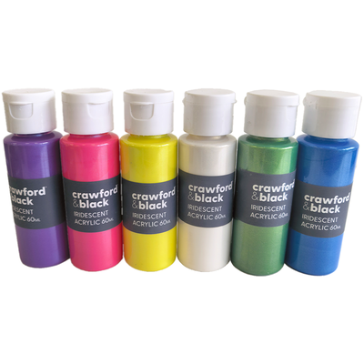 Crawford & Black Iridescent Acrylic Paints: Pack of 6 image number 2