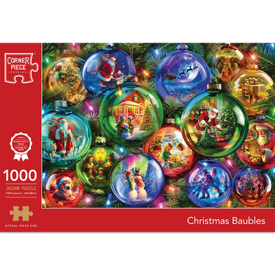 Christmas Baubles 1000 Piece Jigsaw Puzzle image number 1