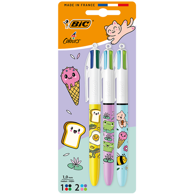 Bic 4-Colours Kawaii Pens: Pack of 3 image number 1