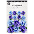 Blue Paper Flowers: Pack of 14 image number 1