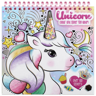 Unicorn Colour and Sticker Book By | The Works