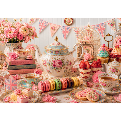 Afternoon Tea 1000 Piece Jigsaw Puzzle image number 2