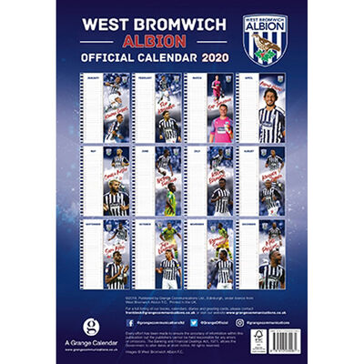 The Official West Bromwich Albion Calendar 2020 image number 3