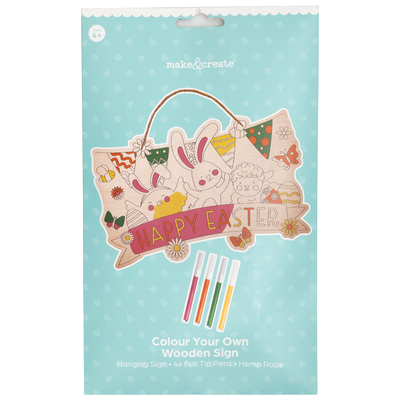 Colour Your Own Happy Easter Wooden Sign image number 3