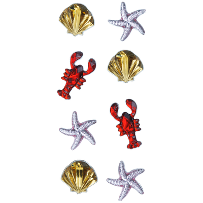 Shell, Starfish & Lobster Gem Stickers: Pack of 8 image number 1
