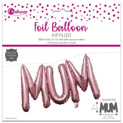 Air-Filled Pink Mum Foil Balloon image number 2
