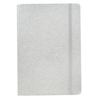 A5 Silver Glitter Cased Lined Journal
