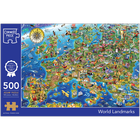 World Landmarks 500 Piece Jigsaw Puzzle image number 1