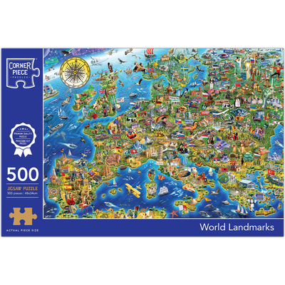 World Landmarks 500 Piece Jigsaw Puzzle image number 1