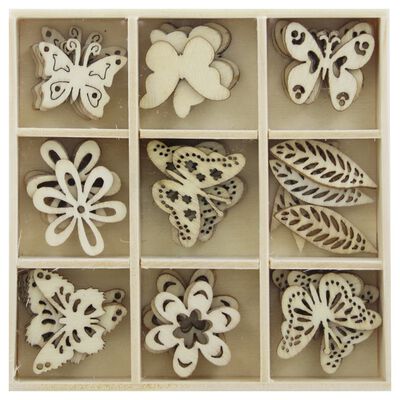 Wooden Butterfly Embellishments Box: Set of 45 image number 1