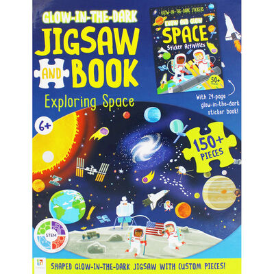 Exploring Space Glow-in-the-Dark Jigsaw Puzzle and Book image number 1