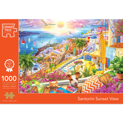 Santorini Sunset View 1000 Piece Jigsaw Puzzle image number 1