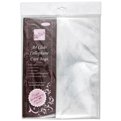 Anita's A4 Clear Cellophane Card Bags: Pack of 25 image number 1