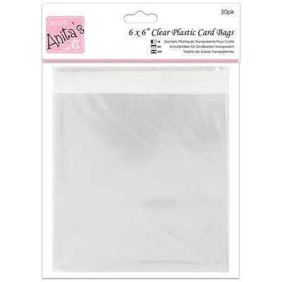 Anita's Clear Plastic Card Bags 6" x 6": Pack of 50 image number 1