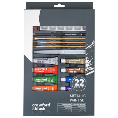 Crawford & Black 22 Piece Metallic Paint Set image number 1