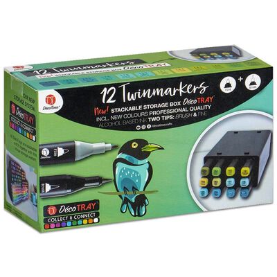 Deco Time Twinmarkers Cupcake Tones and Stackable Storage Box: Pack of 12 image number 1