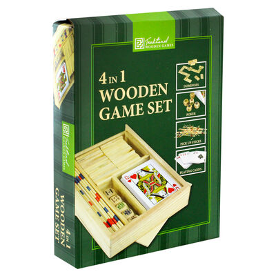 4 in 1 Wooden Game set image number 1