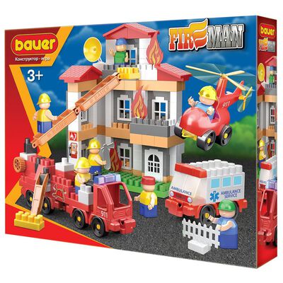 Bauer Blocks Fire Department Playset image number 1