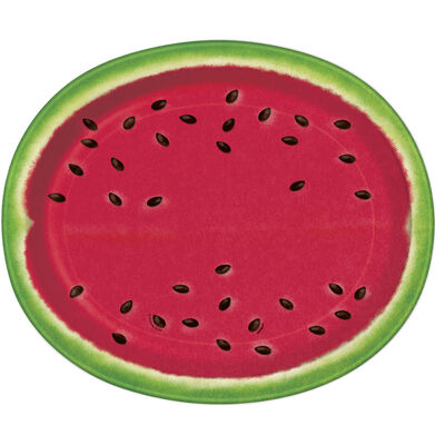 Watermelon Large Oval Paper Plates - 8 Pack image number 1