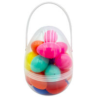 Multi-Coloured Easter Fillable Eggs in Carrier: Pack of 24