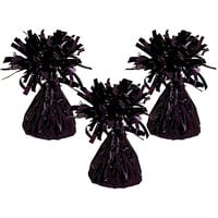 Black Tinsel Balloon Weights: Pack of 3