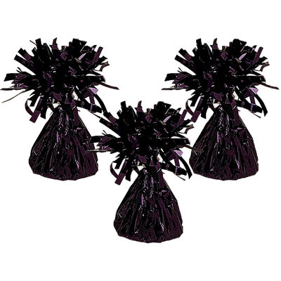 Black Tinsel Balloon Weights: Pack of 3 image number 1