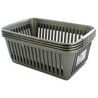 Small Grey Handy Plastic Basket - Set of 4