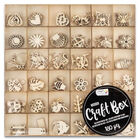 Wooden Embellishments Mega Craft Box: Pack of 180 image number 1