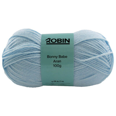 Robin Bonny Babe Aran: Powder Blue Yarn 100g image number 1