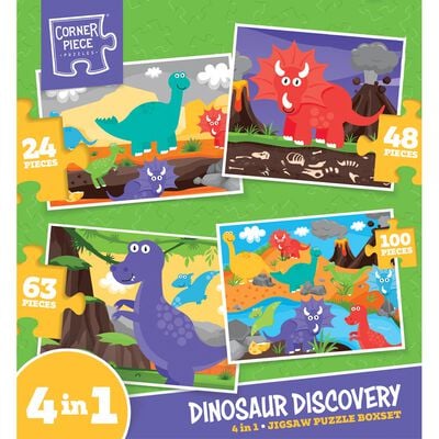 Dinosaur Discovery 4-in-1 Jigsaw Puzzle Set image number 1