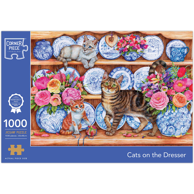 Cats on the Dresser 1000 Piece Jigsaw Puzzle image number 1