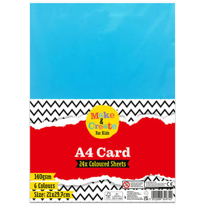 A4 Coloured Card: Pack of 24 image number 1