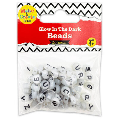 Glow In The Dark Letter Beads: 10g image number 1