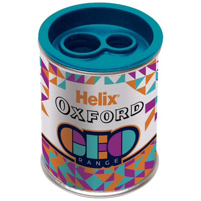 Helix Oxford Geo Barrel Pencil Sharpener: Orange image number 1