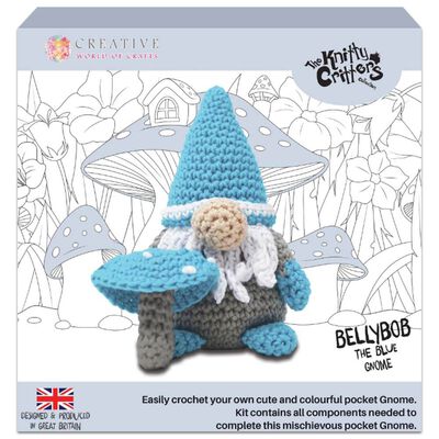 Knitty Critters Pocket Gnomes: Bellybob the Blue Gnome image number 1