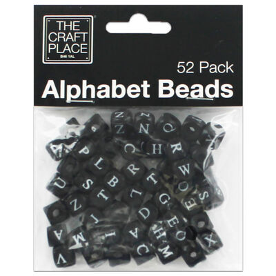 Black Alphabet Beads: Pack of 52 image number 1