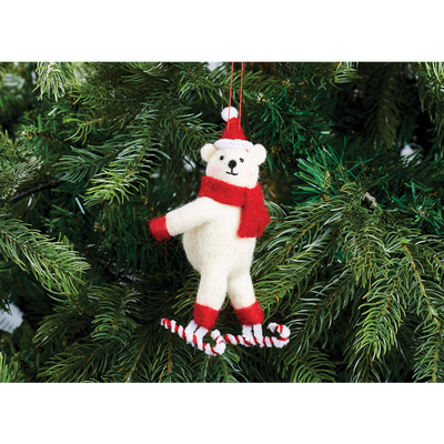 Festive Ice Skating Bear Needle Felting Kit image number 3