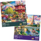 Blooming Paris & Secret Temple 1000 Piece Jigsaw Puzzle Bundle image number 1