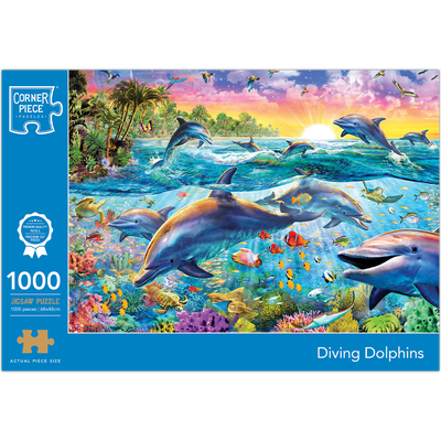 Diving Dolphins 1000 Piece Jigsaw Puzzle image number 1