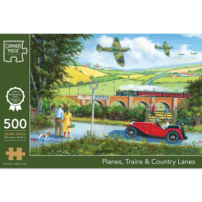 Planes, Trains & Country Lanes 500 Piece Jigsaw Puzzle image number 1