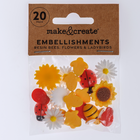 Bee, Ladybird and Flower Embellishments: Pack of 20 image number 2