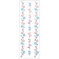 Bling Flower Gem Border Stickers: Pack of 3 Rows