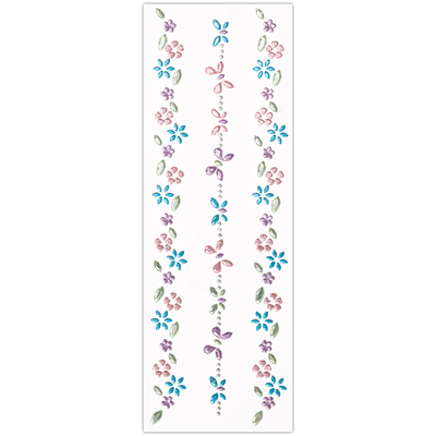 Bling Flower Gem Border Stickers: Pack of 3 Rows image number 1