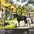 Horse Riders in Village 1000 Piece & Cottage in Bloom 500 Piece Jigsaw Puzzle with Puzzle Rolling Mat Bundle image number 3