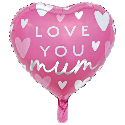 Love You Mum Heart Helium Balloon image number 1