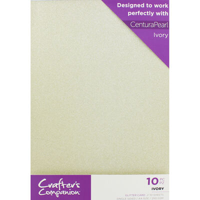Crafters Companion Glitter Card 10 Sheet Pack - Ivory image number 1