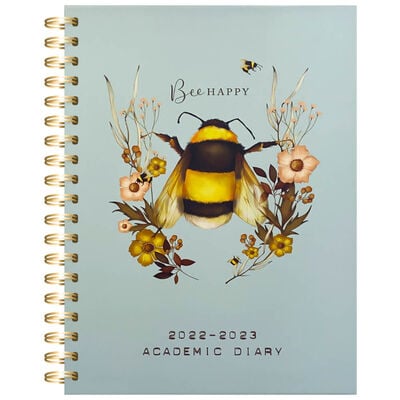 B5 Bee Happy 2022-2023 Day to View Academic Diary image number 1