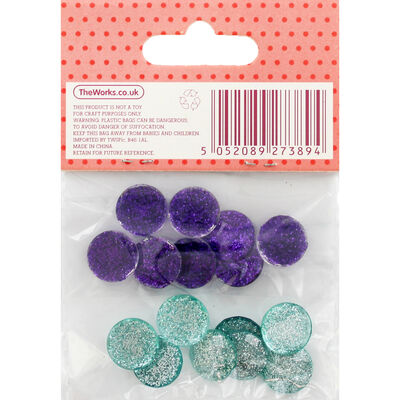 Purple Blue Dome Embellishments - 16 Pack image number 2